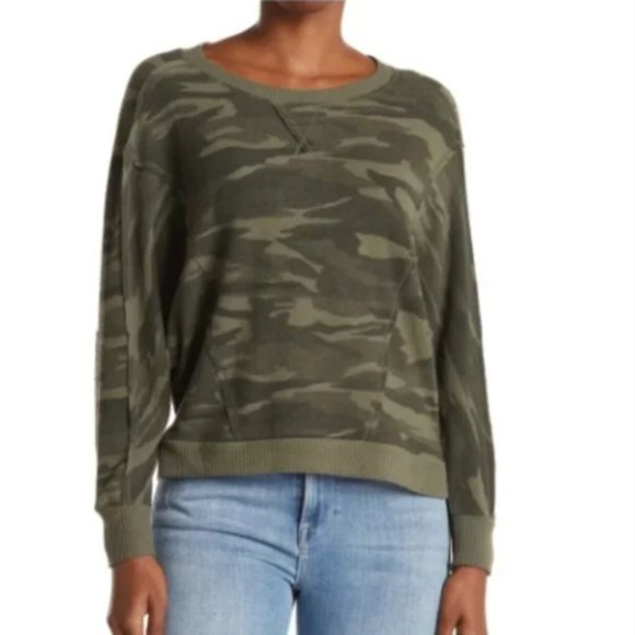 NORDSTROM Raglan Batwing Sleeve Pullover GREEN CAMO SZ MEDIUM & LARGE NEW! - Picture 1 of 16